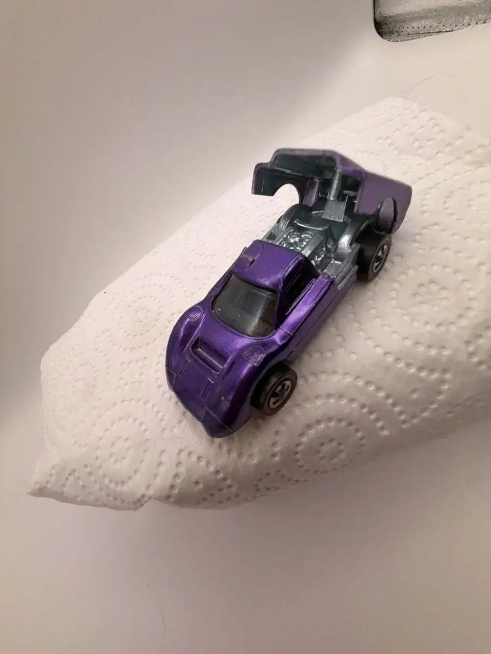 Vintage Hot Wheels Redline Ford J-Car Purple Diecast Toy Car